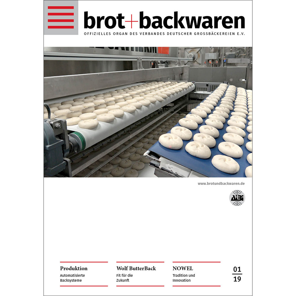 f2m-brot+backwaren 2019-01; Produktion Automatisierte Backsysteme; Wolf ButterBack Fit für die Zukunft; NOWEL Tradition und Innovation