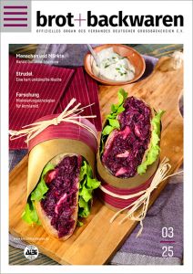 zu sehen ist das Cover der brot+backwaren 2025-03 digital Menschen und Märkte: Harald Deller im Interview Strudel: Eine hart umkämpfte Nische Forschung: Minimierungsstrategien für Acrylamid