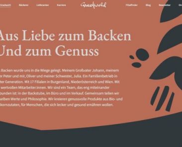 Website der Bio-Bäckerei Gradwohl