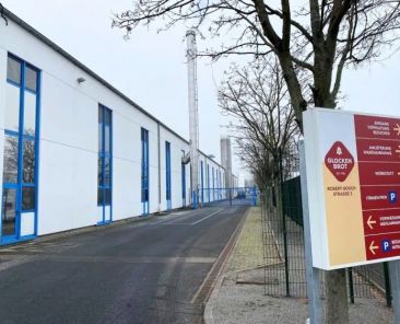 Zufahrt zur Glockenbrot-Bäckerei in Frankfurt/Main